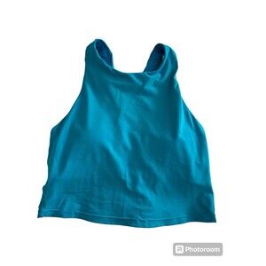 Athleta Blue Lined Padded Longline Racerback‎ Sports Bra Small